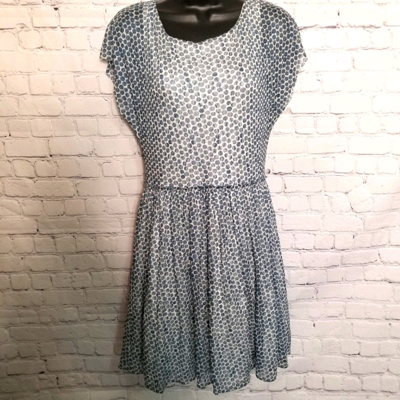 Anthropologie Weston Wear Frothed Small dot fit and flare Mini dress Size Medium - Picture 4 of 10